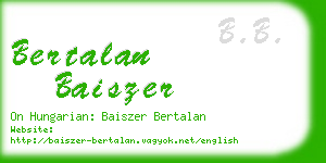 bertalan baiszer business card